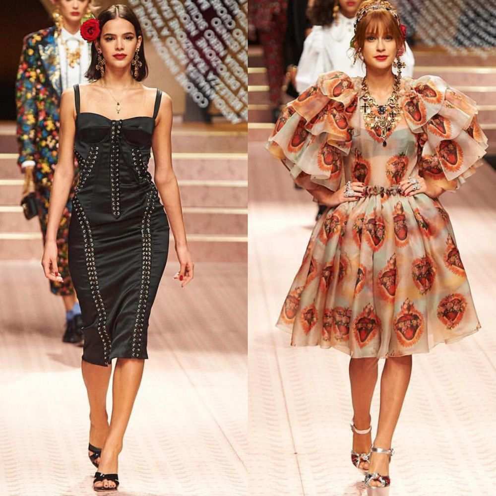 bruna marquezine e marina ruy barbosa desfilam pela Dolce & Gabbana na Semana de Moda de Milão