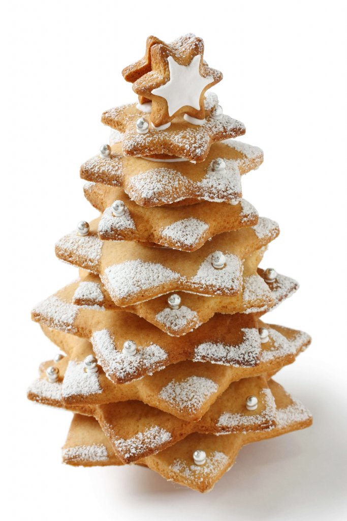Receita de Árvore de Natal de Biscoito com chocolate branco