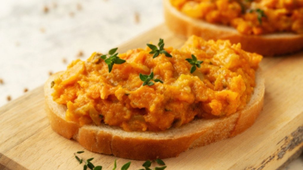 Patê de cenoura gourmet muito fácil, com pimentão e maionese, que pode ser vegana